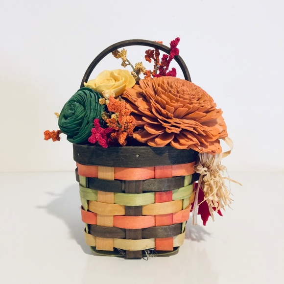 Autumn Sola Wood Flower Basket Decor Halloween - Picture 4 of 8